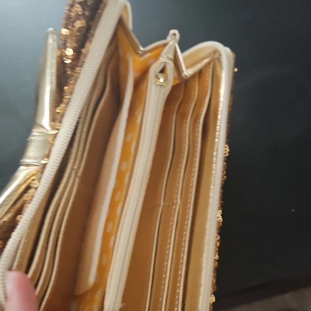 Gold Sequin Disney Loungefly Wallet - Picture 3 of 3